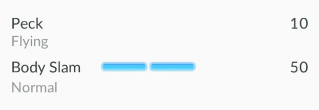 pokemon go charge move blue bars